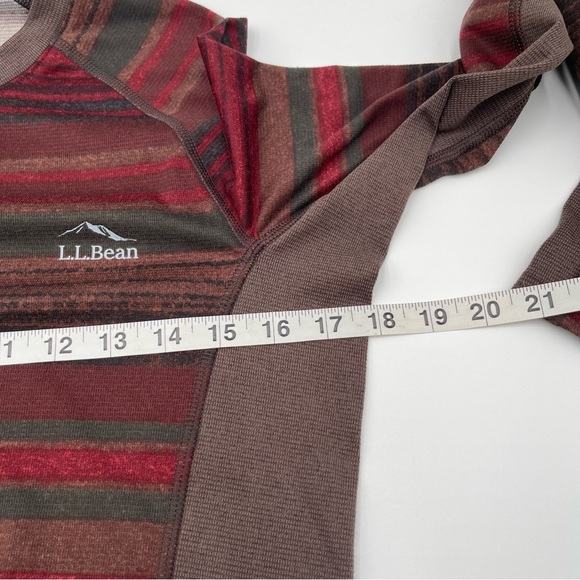 LL Bean Shirt Mens Small Midweight Base Layer Performance Crewneck Striped - Picture 5 of 7